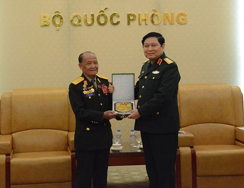 Đại tướng Ngô Xuân Lịch tiếp Đoàn Cựu chiến binh Campuchia và Lào ảnh 2